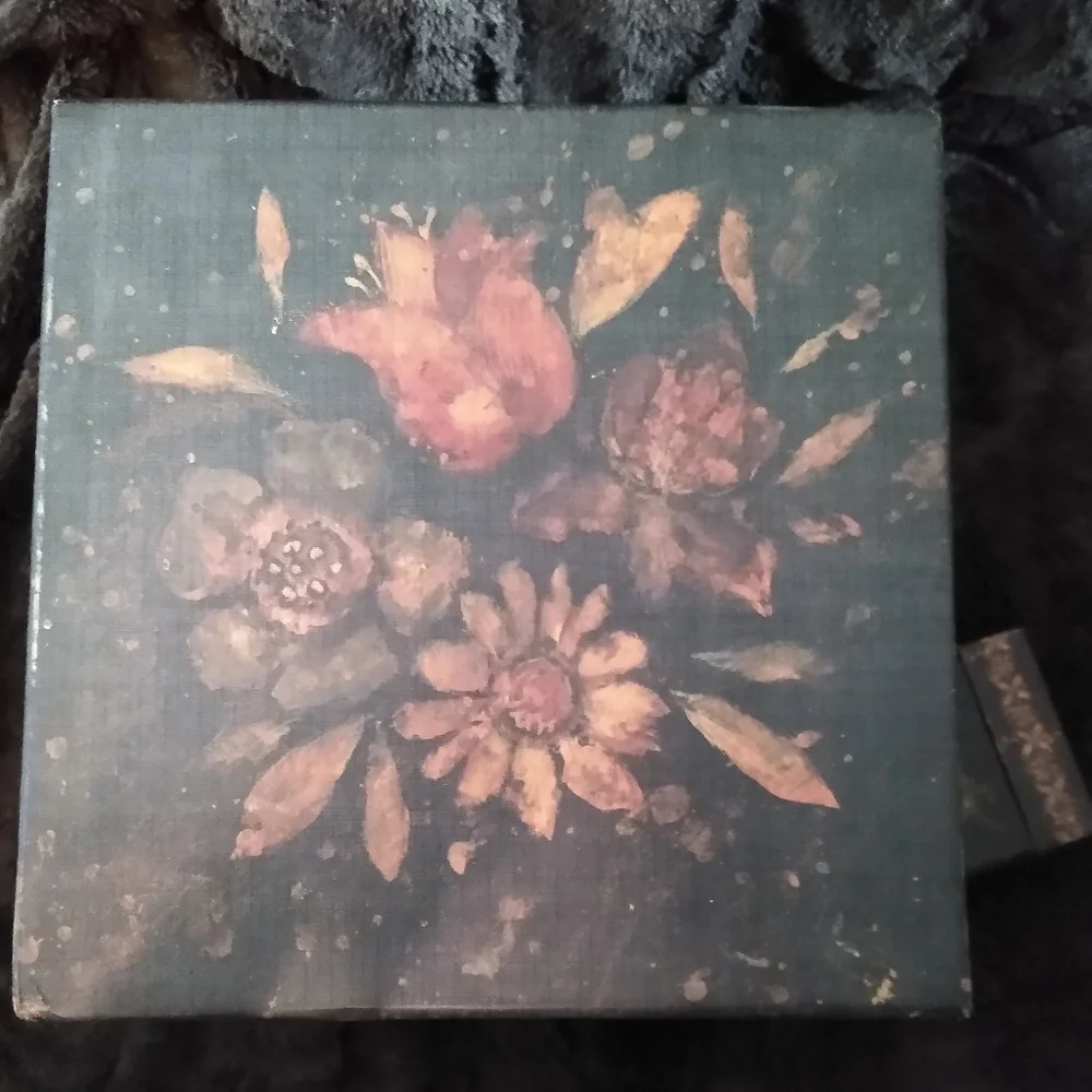 Y2K Black Floral Storage Boxes Vintage Dark Flowers 90s Whimsygoth Gift Box Set